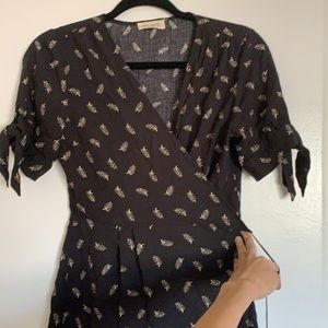 Wrap around tie dress blouse